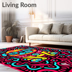 Vibrant Pug Pop Art Fun Rug