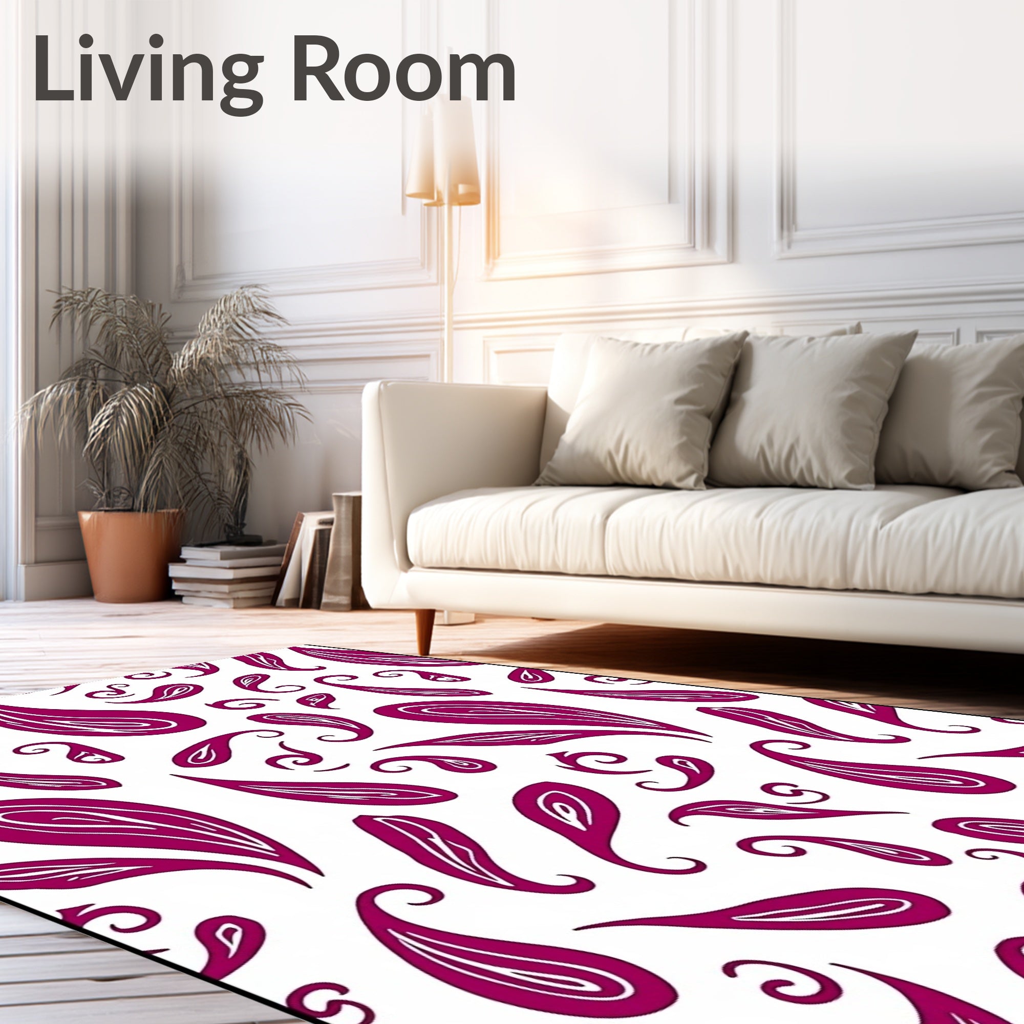 Crimson Paisley Swirls All Over Rug