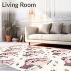 Cute Hedgehog Pink Spiky Garden Rug