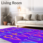 Alphabet Collage Bold Vibrant Letters Rug