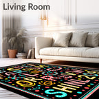 Pop Art Alphabet Colorful Confetti Rug