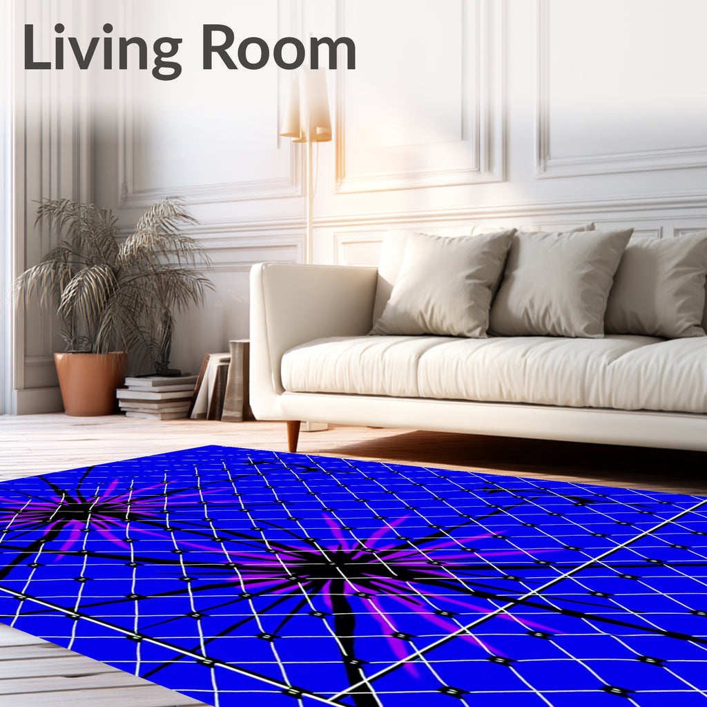 Electric Blue Starburst Netting Radiance Rug