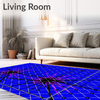 Electric Blue Starburst Netting Radiance Rug
