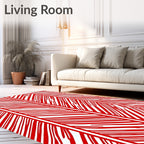 Bold Red Striped Vertical Panels Rug