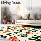 Whimsical Forest Animals Alphabet Rug