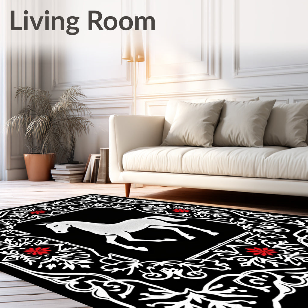 White Horse Regal Scrollwork Medallion Rug