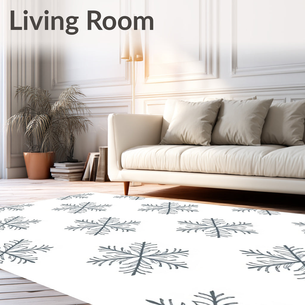 Winter Blue Snowflake Repeat Rug