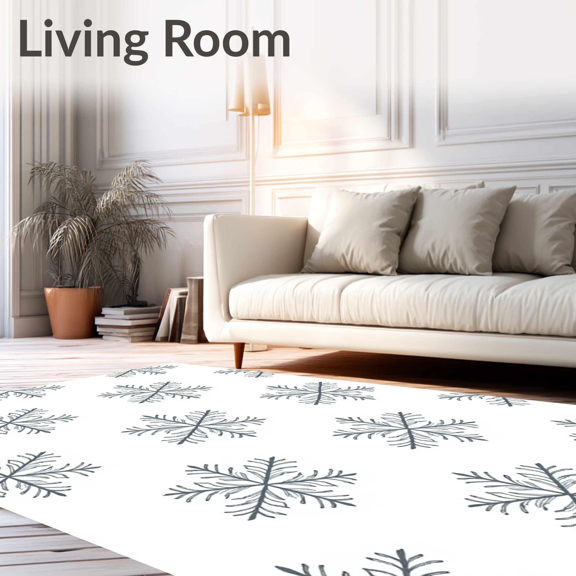 Winter Blue Snowflake Repeat Rug