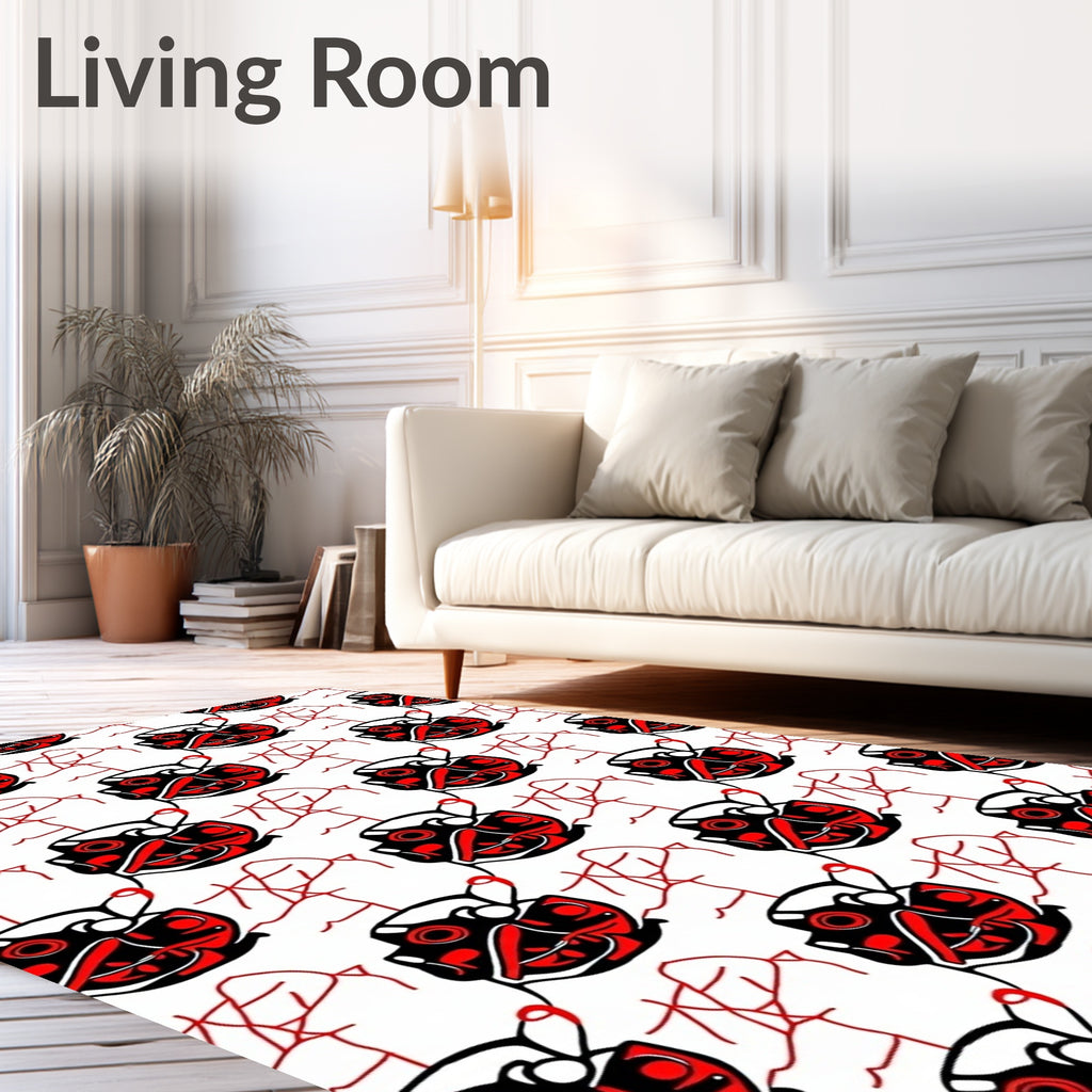 Red Black Tribal Totem Rug