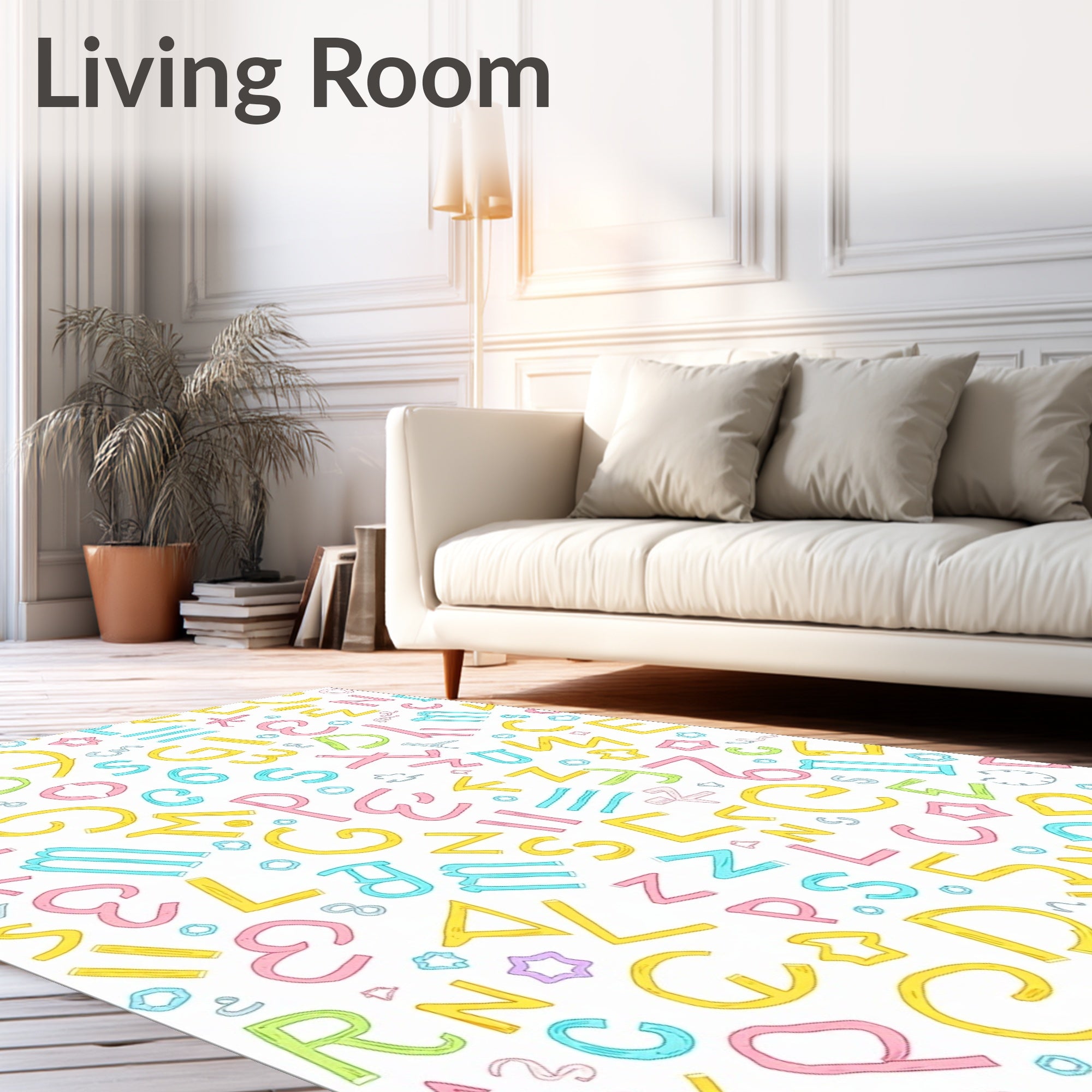 Playful Alphabet Pastel Scatter Rug