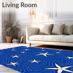 Ocean Blue Starfish Swirl Rug