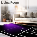 Radiant Purple Gradient Court Lines Rug