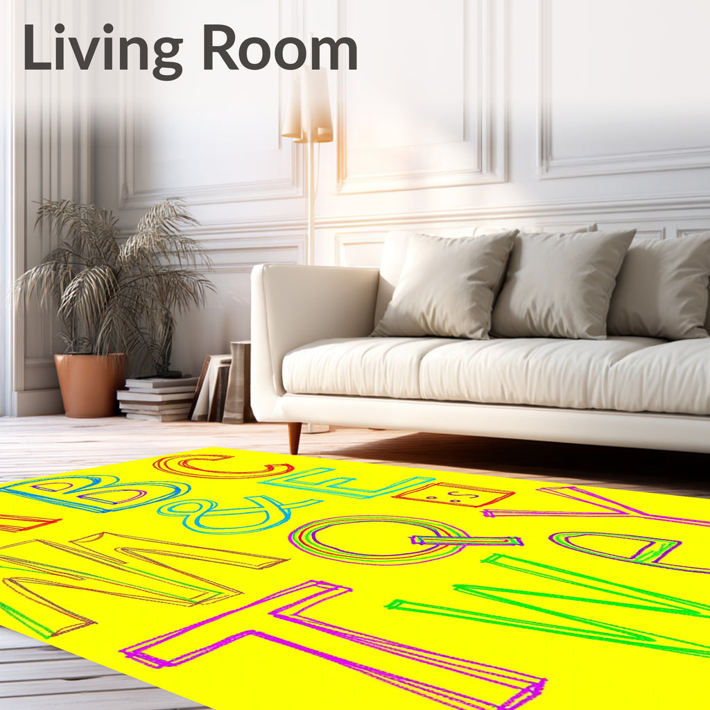 Vibrant Alphabet Art Rug