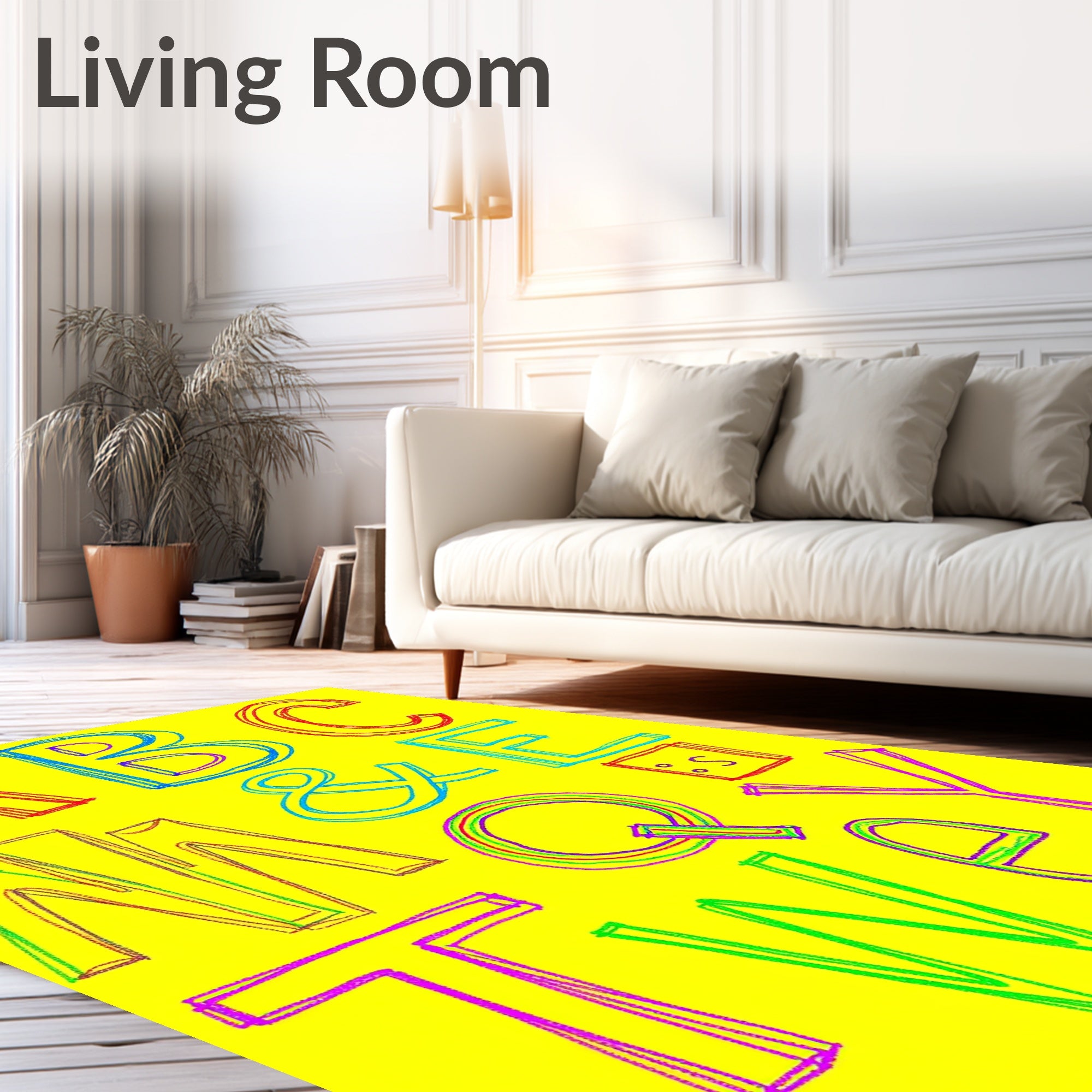 Vibrant Alphabet Art Rug