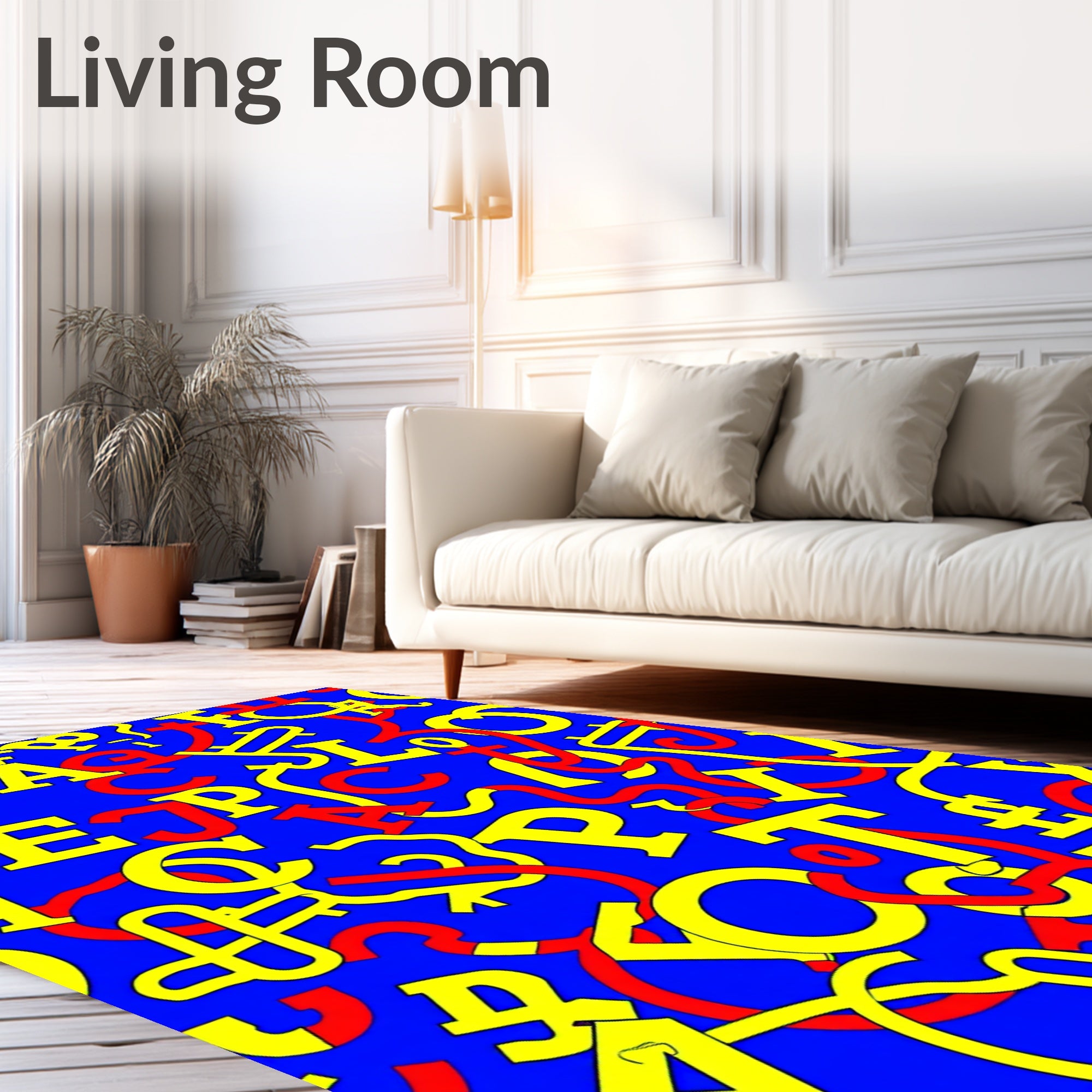 Bold Alphabet Playful Collage Rug
