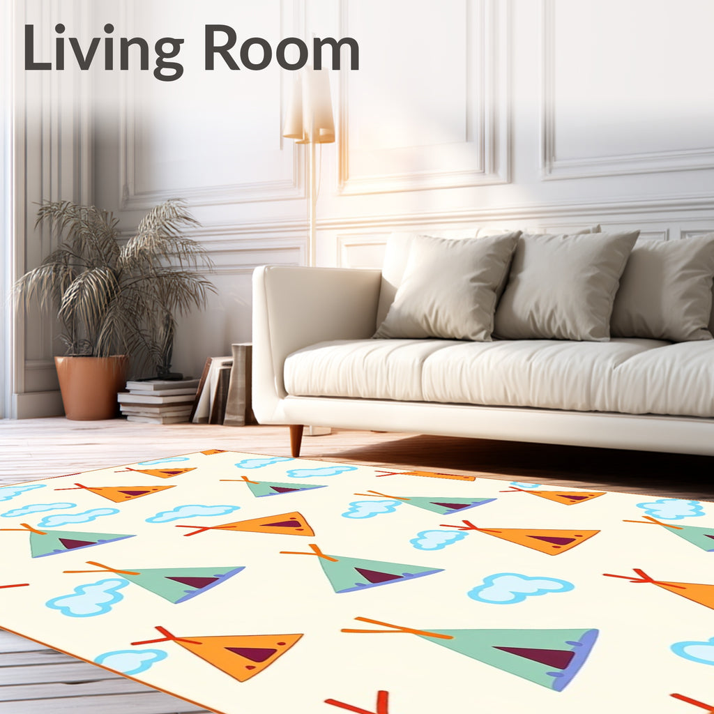 Camp Teepee Sky Clouds Rug