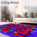 Bold Red Dripping Word Vertical Rug
