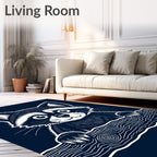 Whimsical Raccoon Wood Texture Graphic Rug