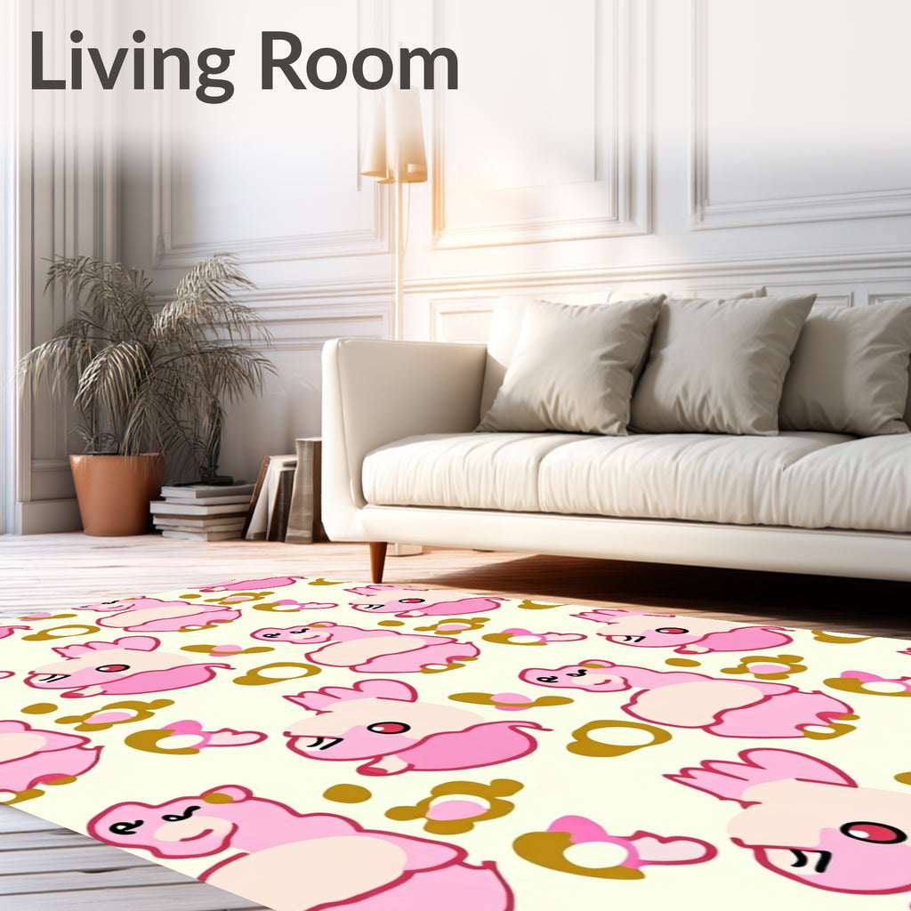 Pink Llama And Flower Companions Rug