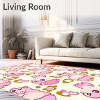 Pink Llama And Flower Companions Rug