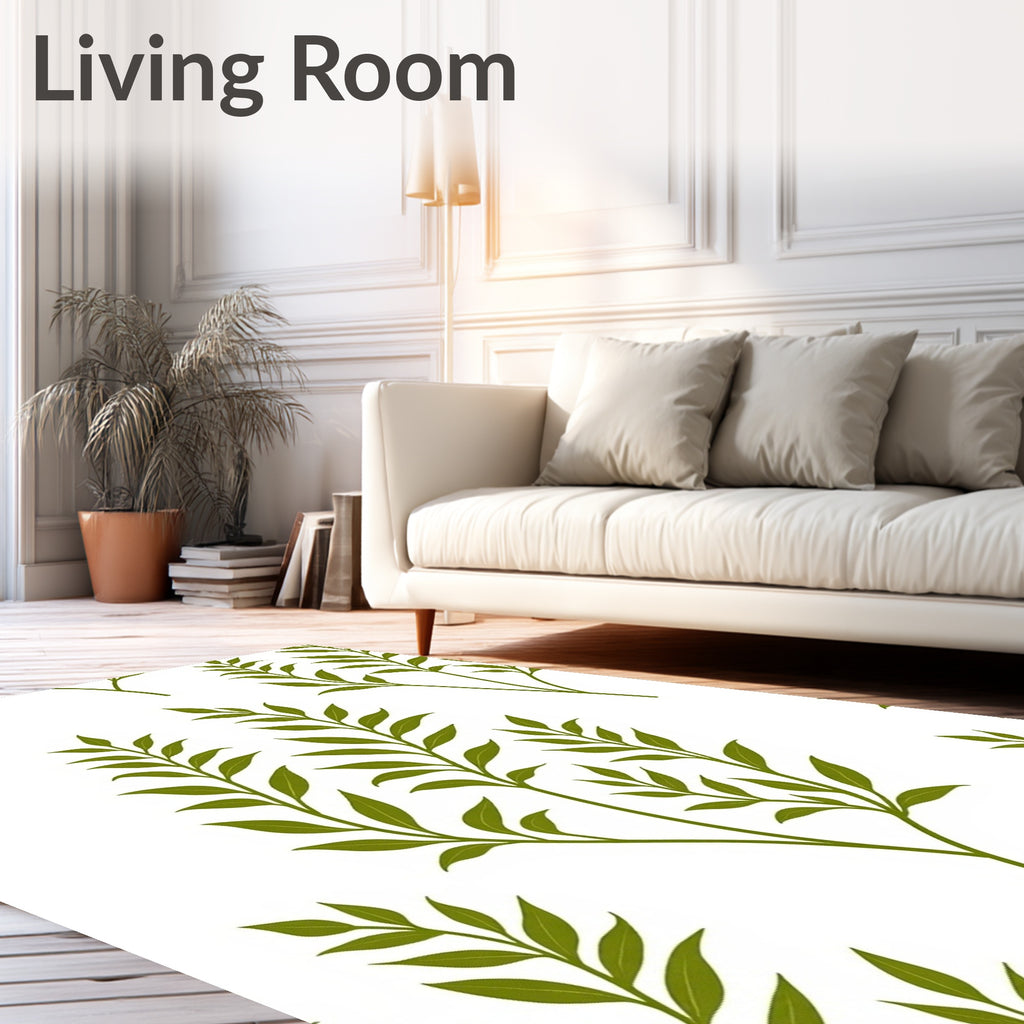 Nature Green Leafy Branches Area Rug