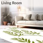 Nature Green Leafy Branches Area Rug