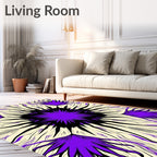 Vibrant Purple Sunburst Symmetric Rug