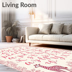 Pink Giraffe Alphabet Border Rug