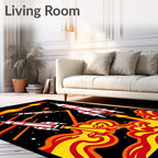 Retro Rockets Streaking Through Space Rug