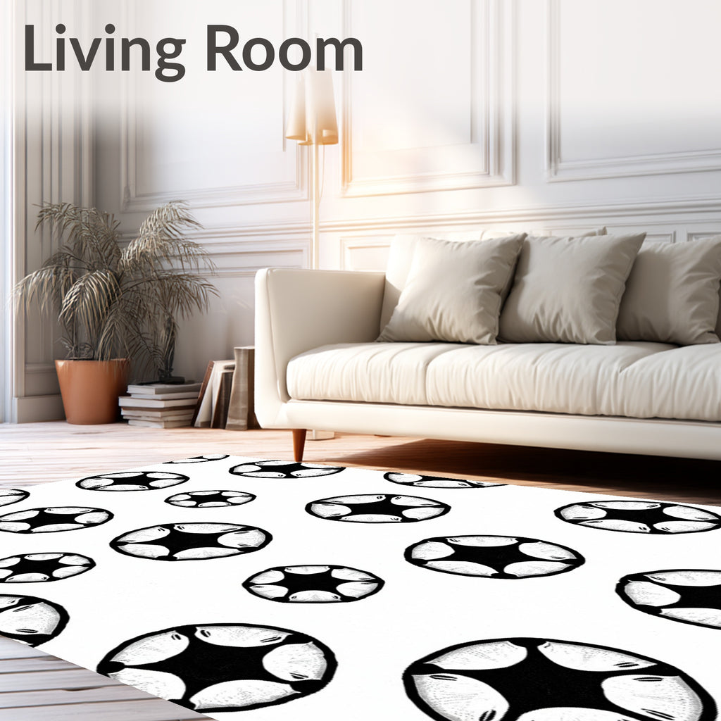 Black and White Starburst Scatter Rug