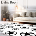Black and White Starburst Scatter Rug