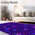 Vibrant Neon Swirl Celestial Rug