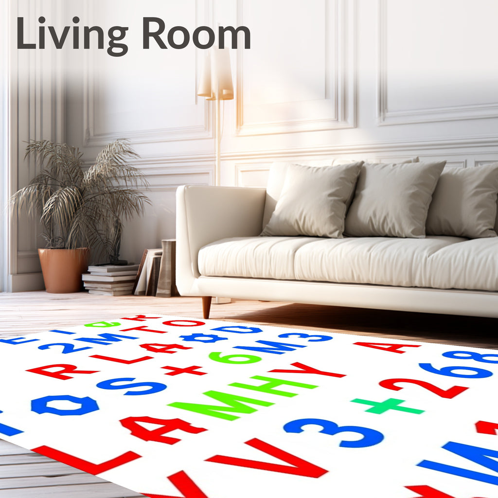 Color Block Alphabet Numeric Collection Rug
