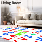 Color Block Alphabet Numeric Collection Rug
