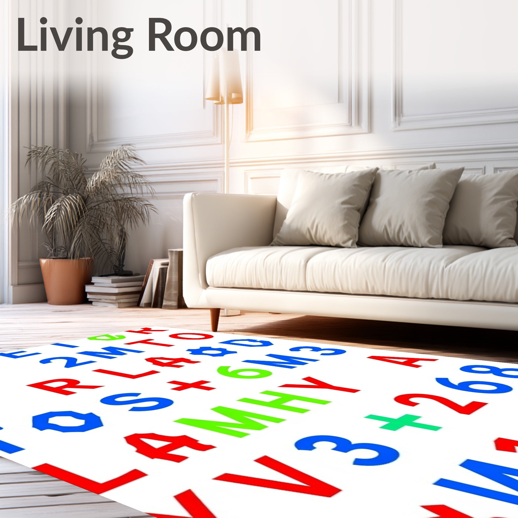 Color Block Alphabet Numeric Collection Rug