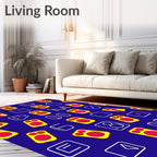 Bold Yellow Red Alphabet Icons Rug