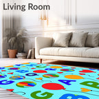 Colorful Balloon Alphabet Party Rug