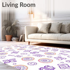 Whimsical Purple Alphabet Donut Delight Rug