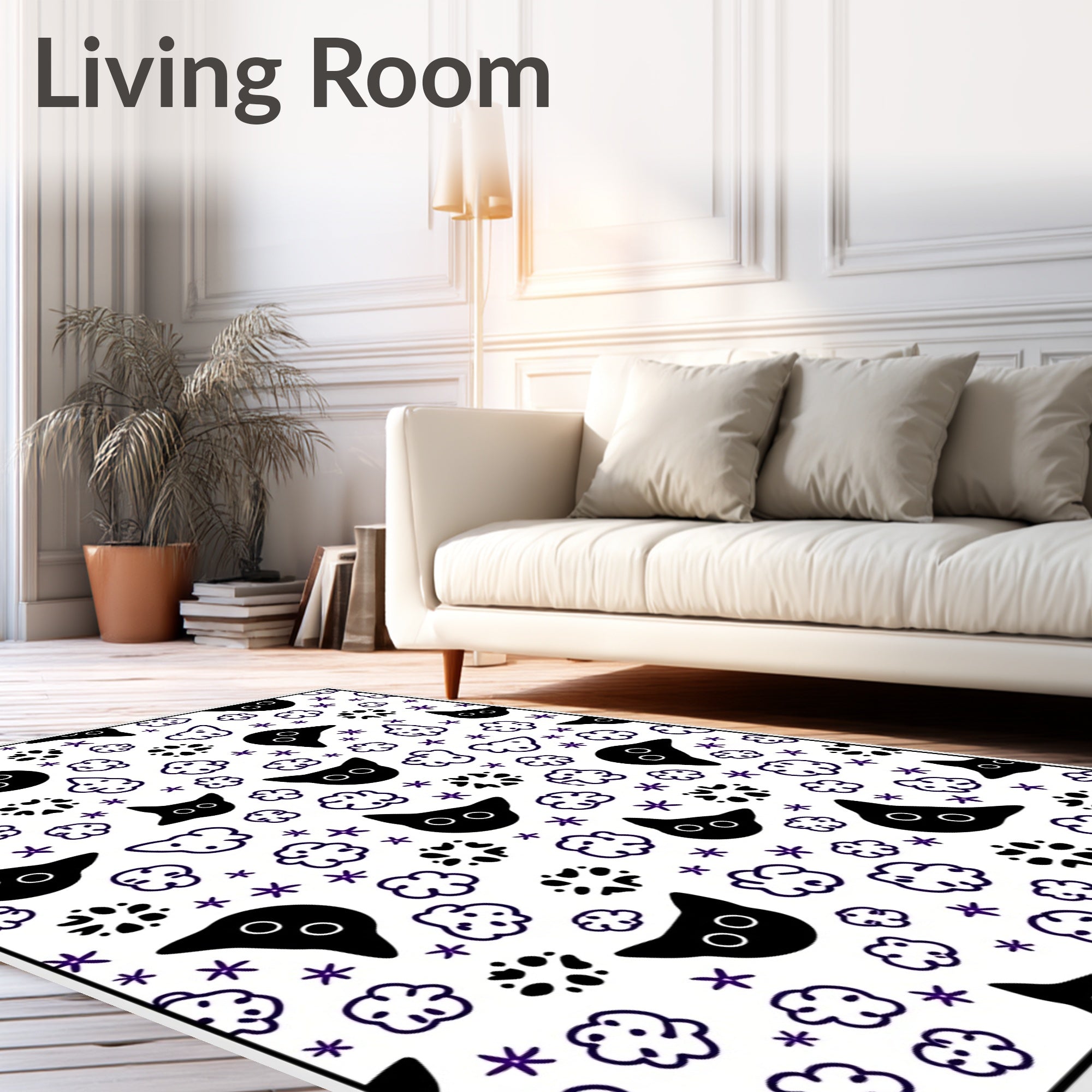 Black Cat Cloud Starburst Mix Rug