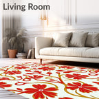 Classic Red Floral Vine Rug