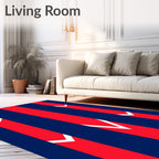Bold Red White Chevron Stripes Rug