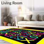 Vibrant Typographic Alphabet Explosion Rug