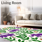 Purple Elephant Jungle Critters Rug