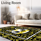Cute Yellow Cat Hearts Whimsical Rug