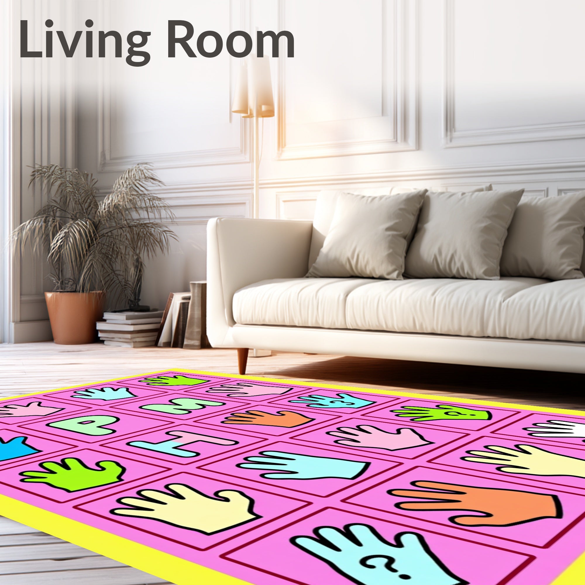 Playful Pastel Hand Array Rug