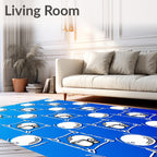 Blue Helmets and Bubbles Grid Rug