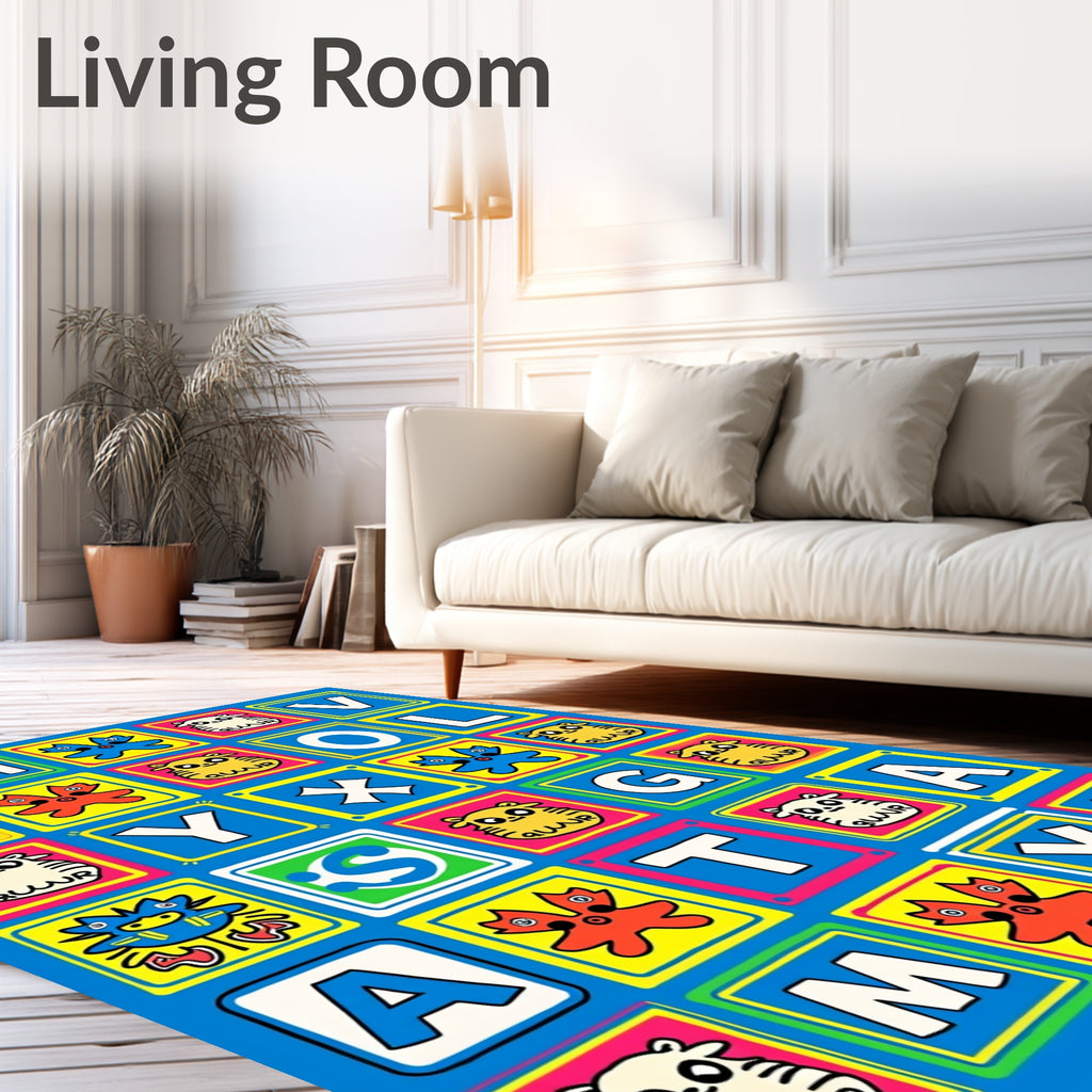 Bold Alphabet Pop Art Blocks Rug