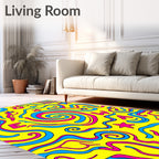 Vibrant Yellow Swirl Star Wonder Rug