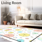 Pastel Circle Alfabet Scattered Rug