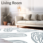 Organic Swirl Lines Gray Rug